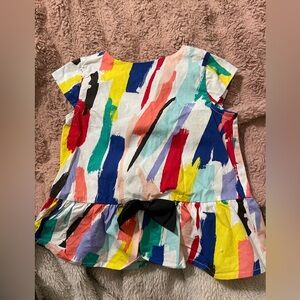 EUC Kate Spade Muticolored Blouse with Black Bow